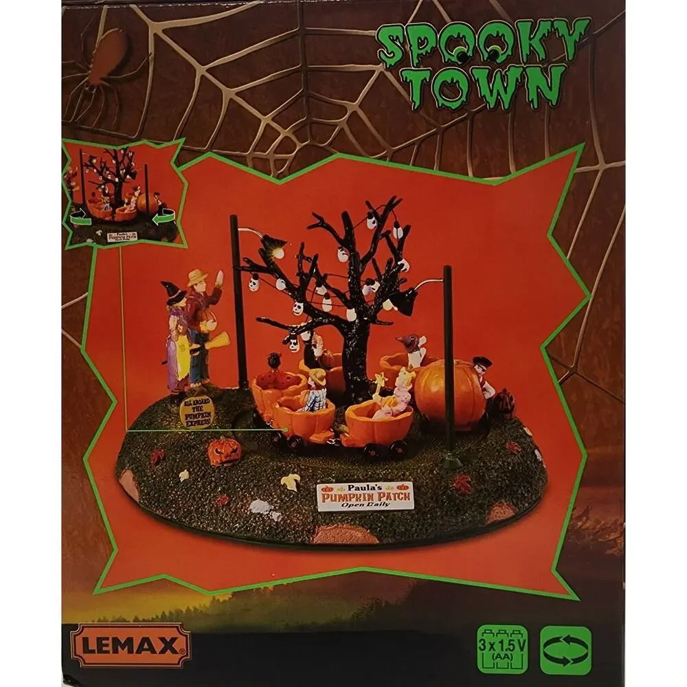 Lemax Spooky Town #34061 Paula's Animated Pumpkin Patch Train Ride 2023 NIB